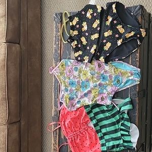 Lot of 3 girls swim suits sz 10/11